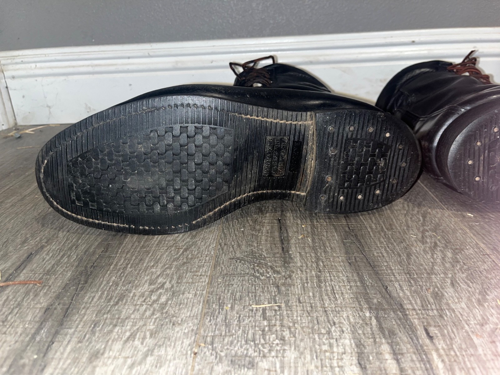Chippewa Mens 8.5 EE Boots Steel Toe Black Biker Motorcycle Good Condition