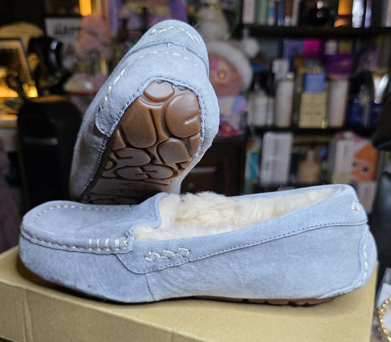 UGG Ansley Women’s Moccasin Slipper Grey In Size 5