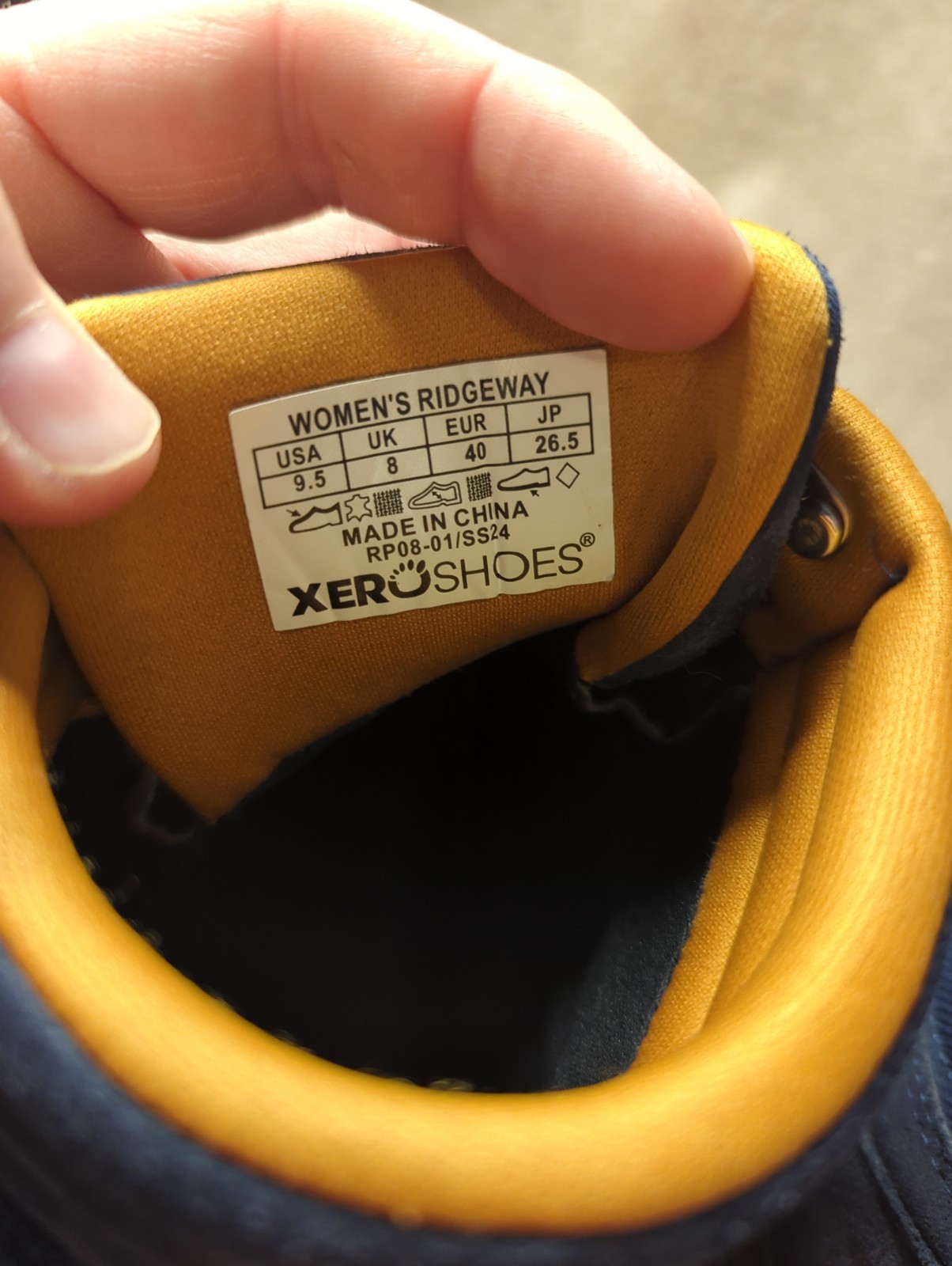 Xero Shoes Ridgeway Waterproof Hiking Boots Trail Womens Size 9.5 Blue Yellow