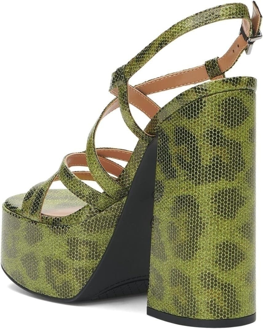 Jessica Simpson Skilla Platform Pump – Green Leopard – Size 7.5M