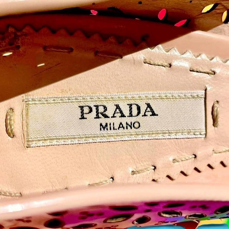 Y2K Prada peach patent leather kitten heels Women’s size 35.5 US 5.5