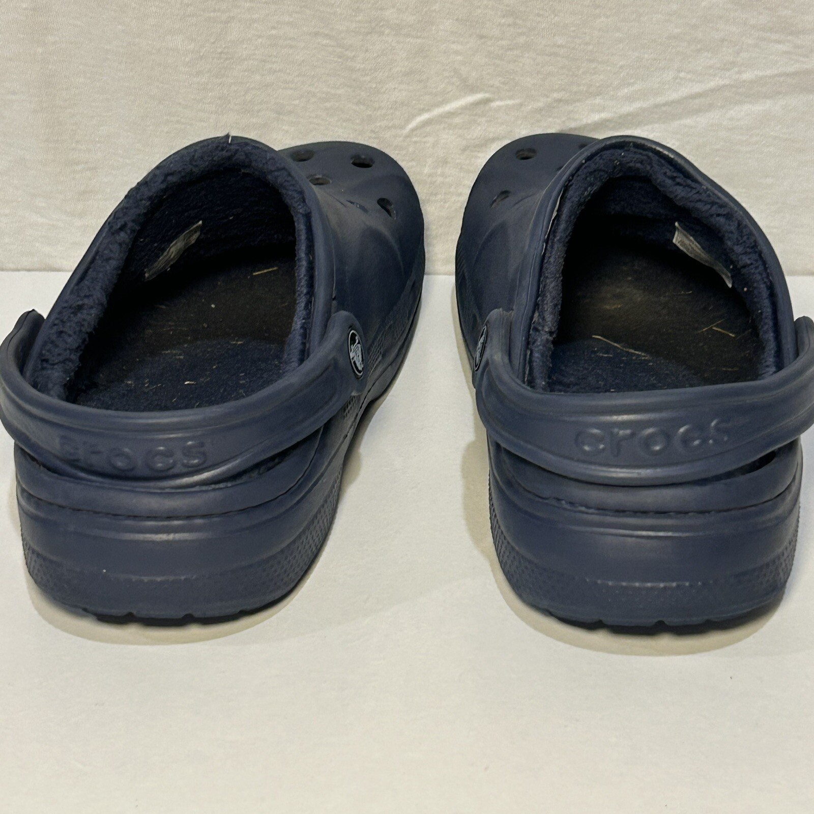 Crocs Classic Navy Baya Lined Clogs, Size: Men 5 Women 7