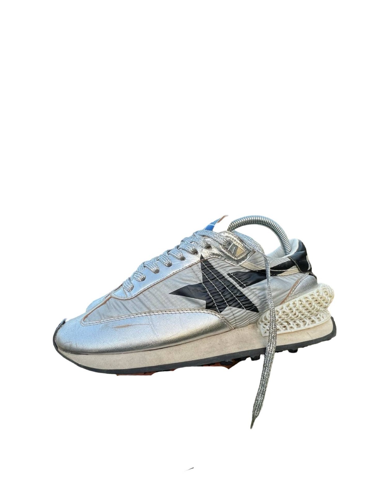 Golden Goose Marathon R Silver Metallic Sneakers EU 37 US 7 Made in Italy