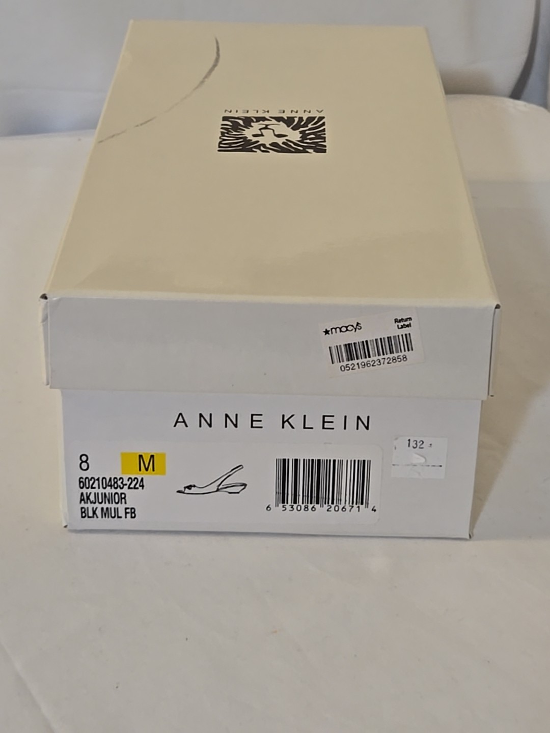Anne Klein Leather AKJUNIOR BLK MUL FB Black Sport Flats 8M Used Good with Box