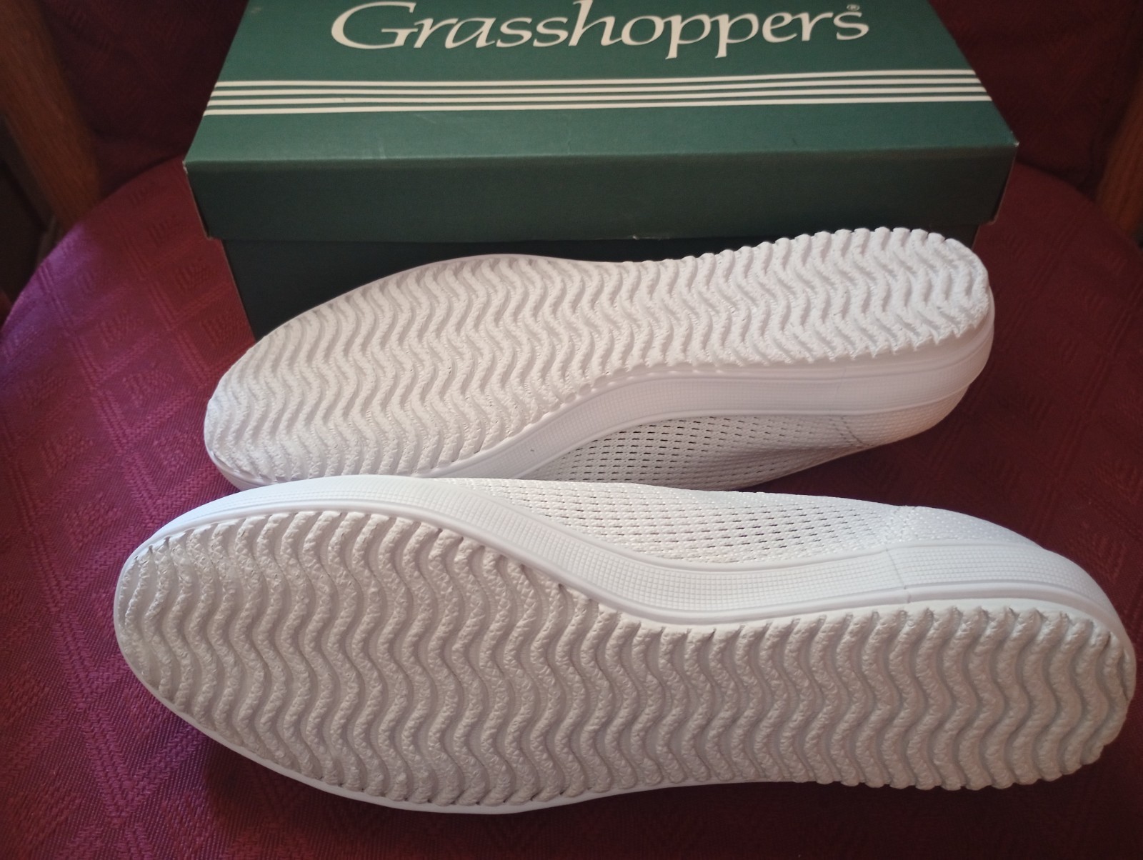 Grasshoppers Skiff CVS White Mesh Sneakers Size 7 M New In Box Breathable