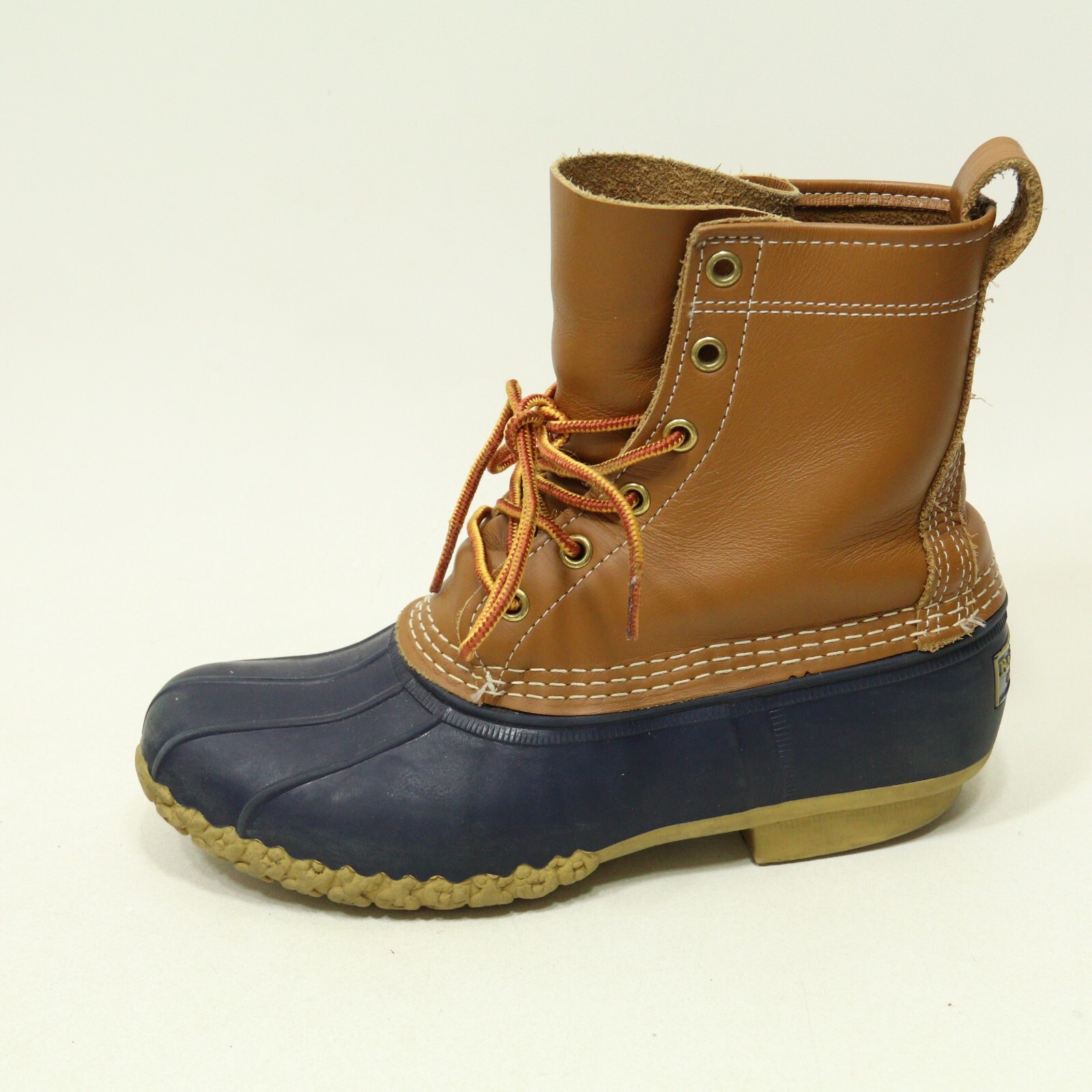 L.L. Bean Women’s The Original Duck Boots Brown Ankle Lace Up Pull Tab USA Sz 8M