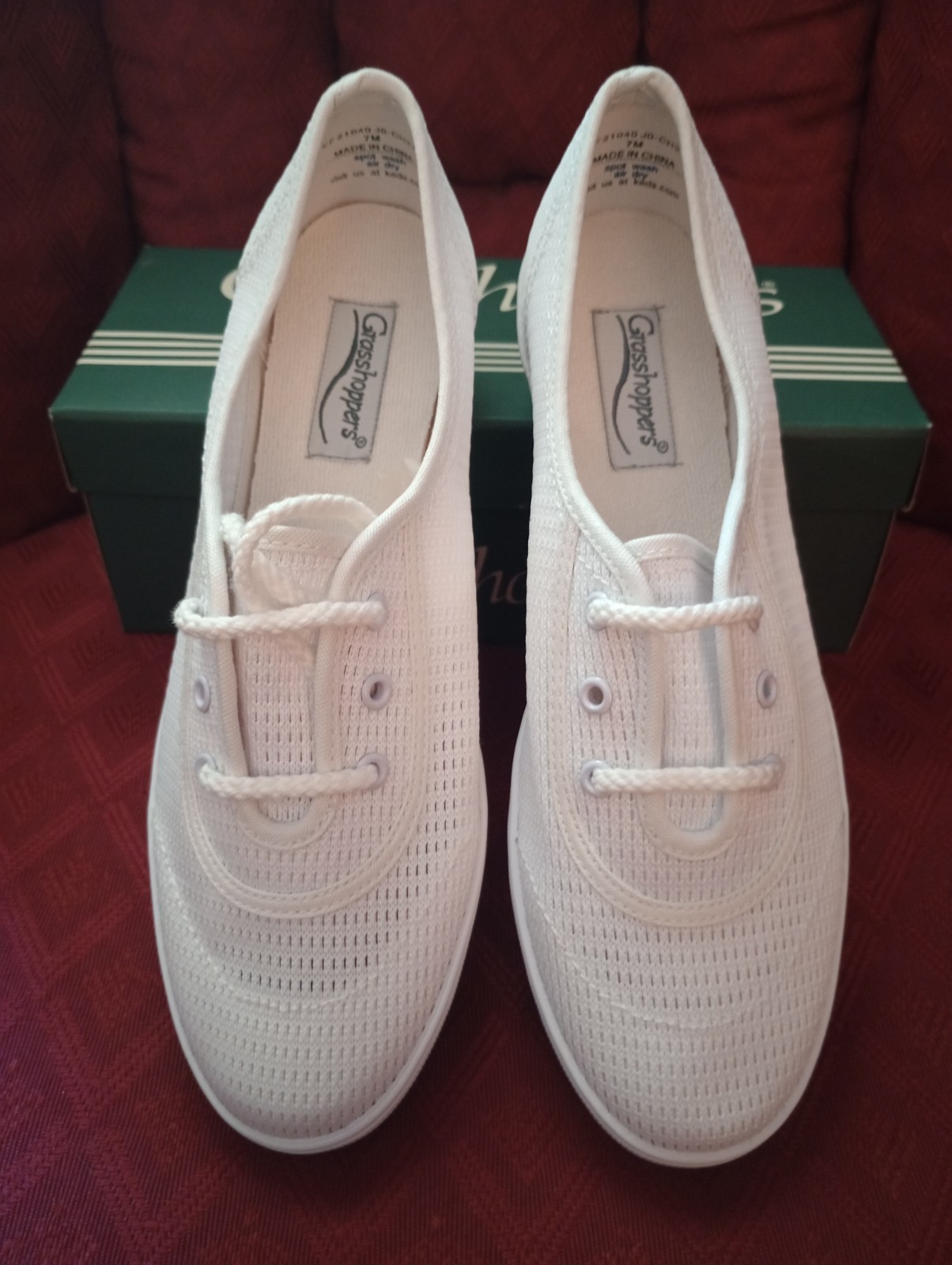 Grasshoppers Skiff CVS White Mesh Sneakers Size 7 M New In Box Breathable