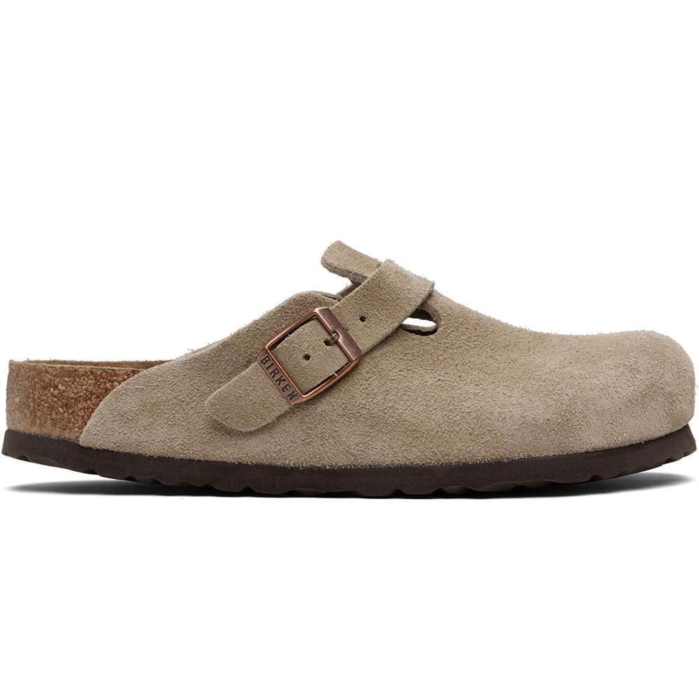 Birkenstock Boston Taupe Suede Leather Soft Footbed Clogs Unisex’s Shoes
