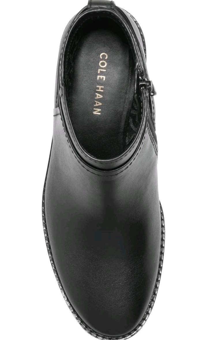 Cole Haan Rosalyn Women’s 6.5 Madeira Black Ankle Strap Boots Waterproof Zip