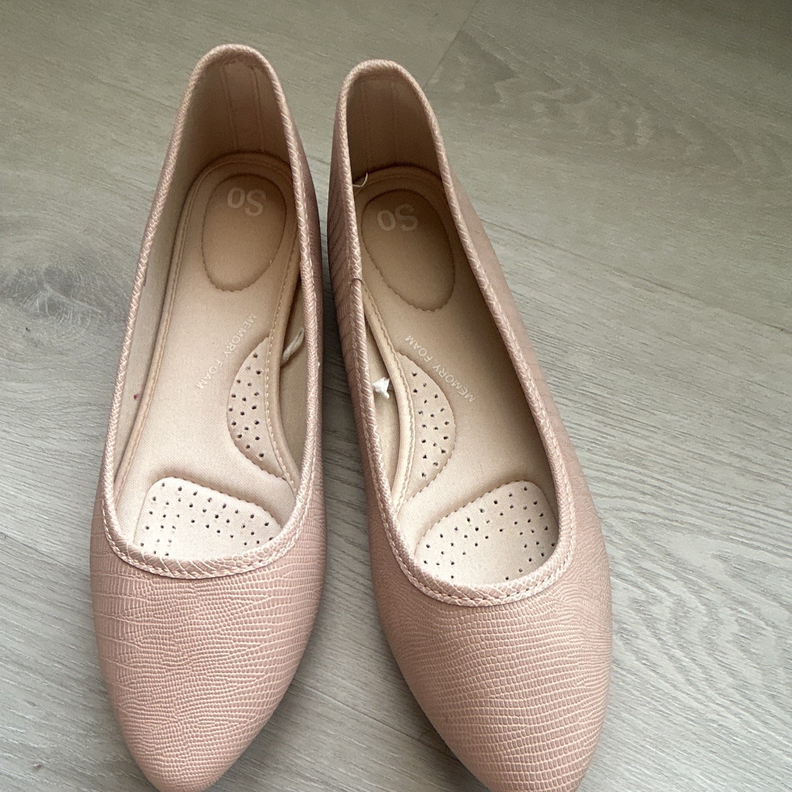 SO Women’s Ballet Flat Slip-On Memory Foam Pink Almond Toe 9M EU38