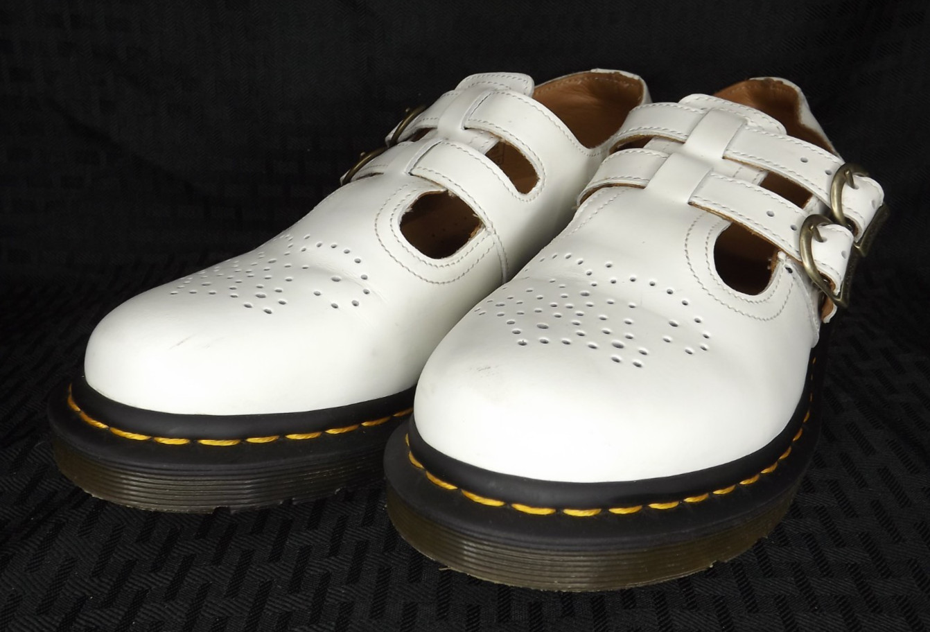 Dr. Martens 8065 Mary Jane White Leather Shoes Women’s US 8 Double Buckle