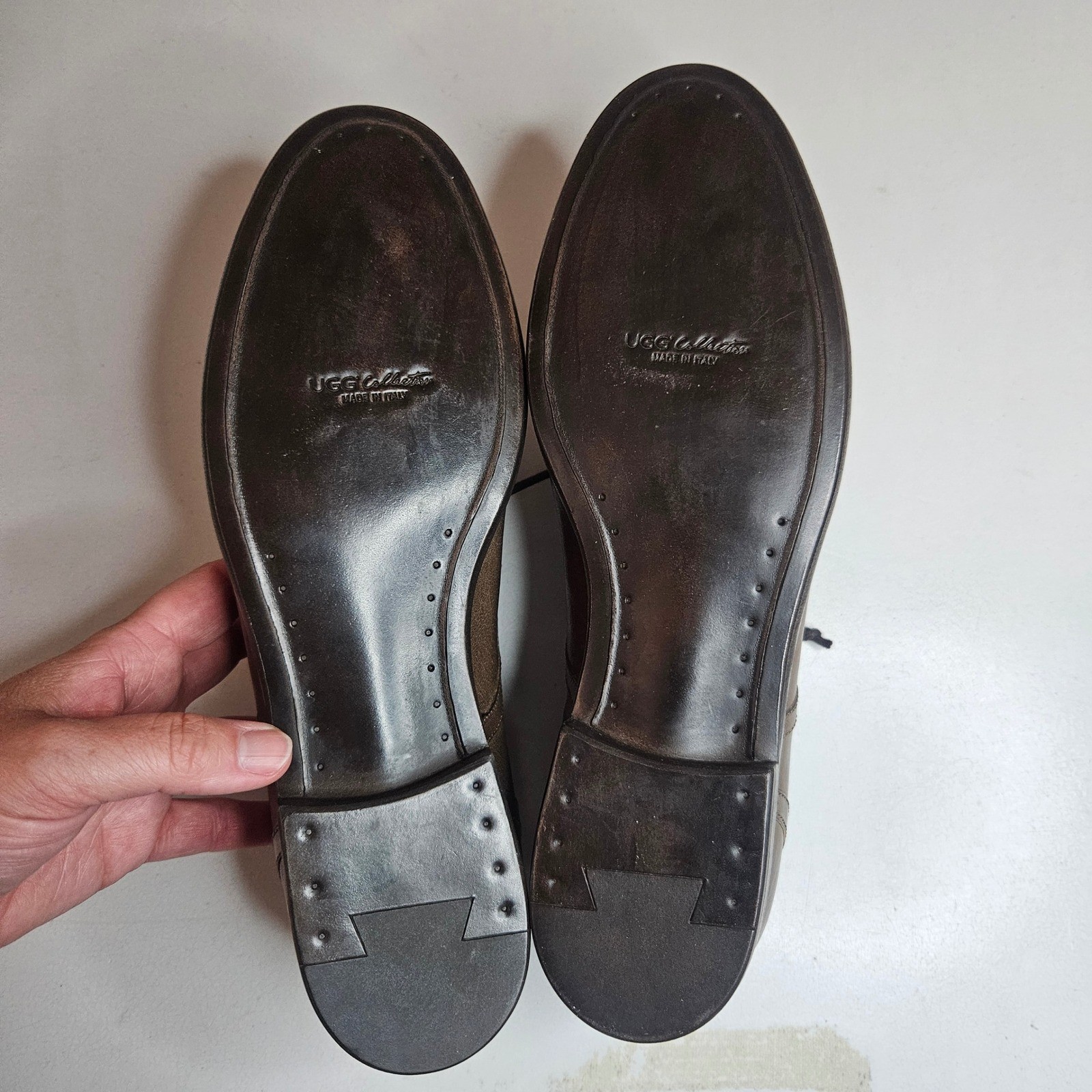 UGG Collection Made in Italy Womens Brown Leather Shearling Lined Oxford Shoes 9