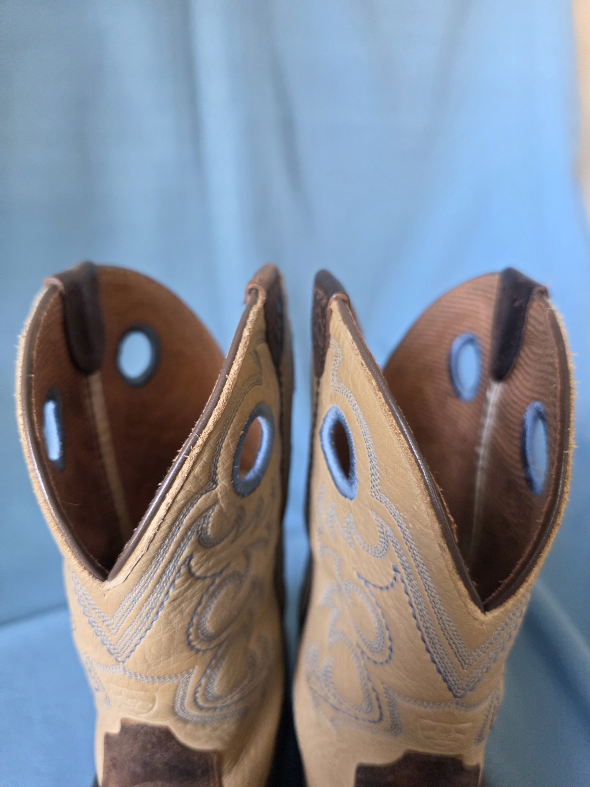 Ariat 4LR Western Cowboy Boots Womens 6 Brown Tan Distressed Square Toe Ranch