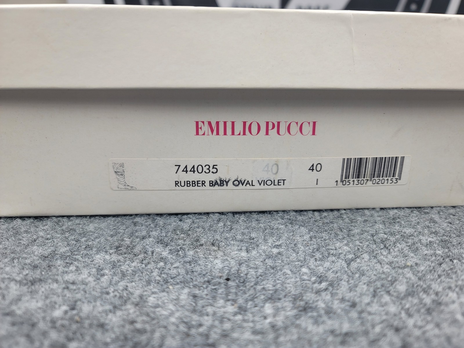 Emilio Pucci Rubber Baby Oval Violet Rain Boots Mid Calf Size 40 Never Worn