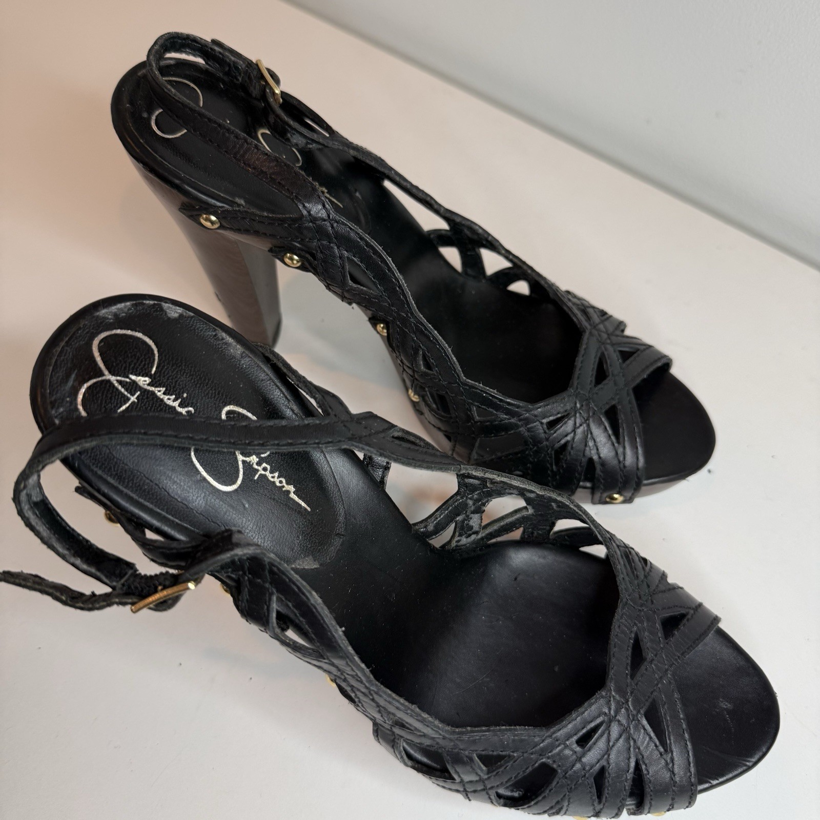 Jessica Simpson Kastello Black Open Toe Sandal – size 7.5