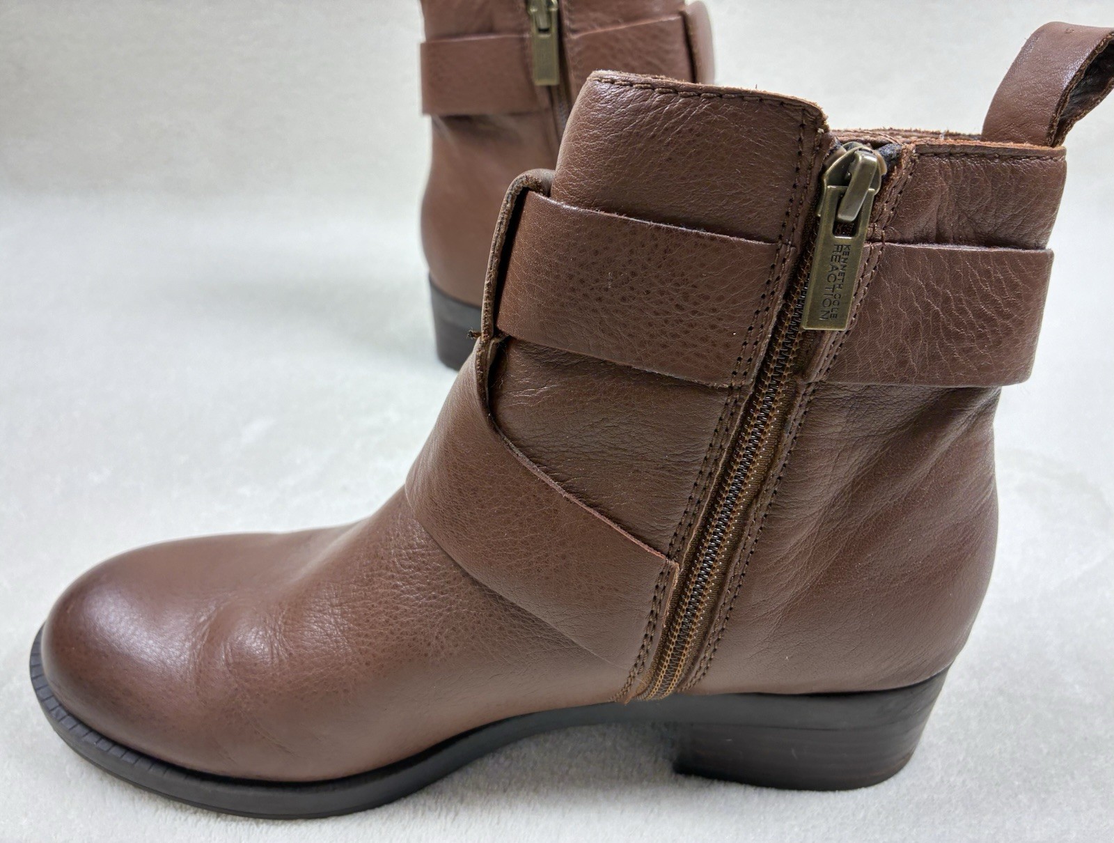 Kenneth Cole Benton Moto Biker Combat Bootie Brown 7M