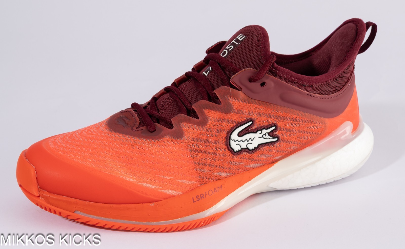 Lacoste Women’s AG-LT23 Lite 224 1 SFA Tennis Court Shoes Orange/Burgundy
