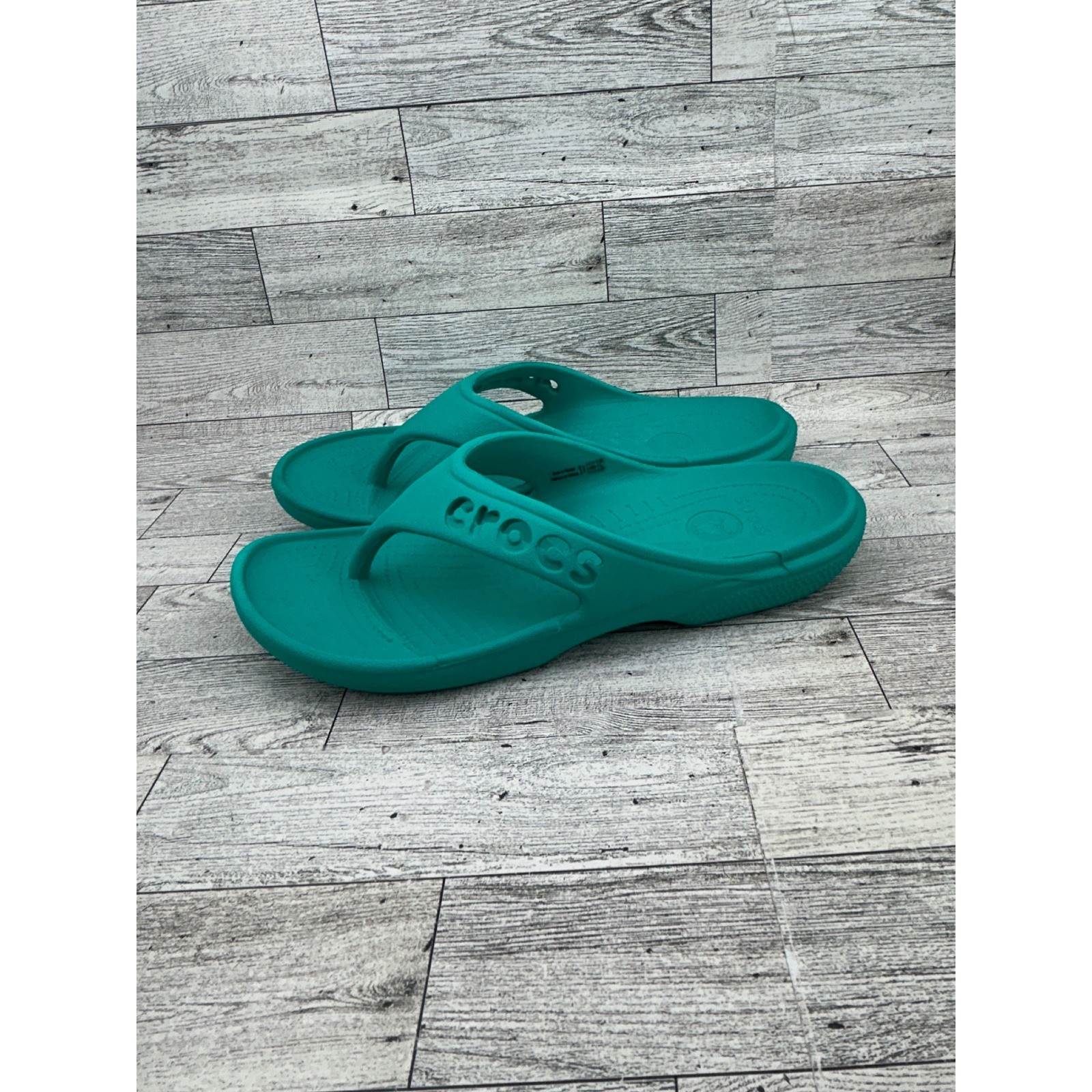 Crocs Athens Flip Flop Sandals Teal Green Mens 6 Womens 8 11999 Croslite Thong