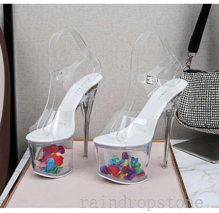 Womens Light up High Heel LED Platform High Heel Luminous Ankle Strap Sandals