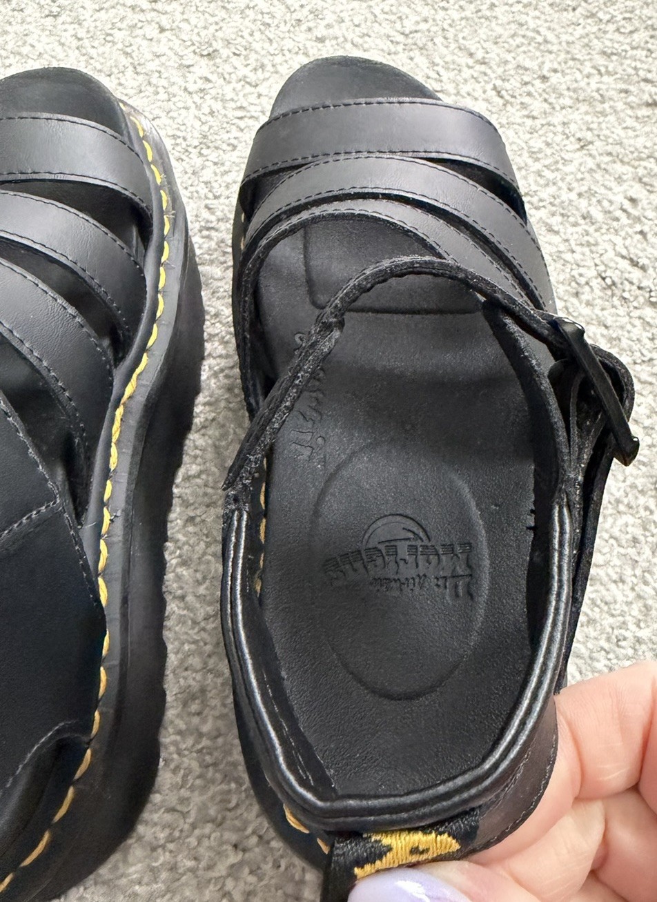 Dr. Martens Blaire Quad Black Platform Strappy Sandals size 5