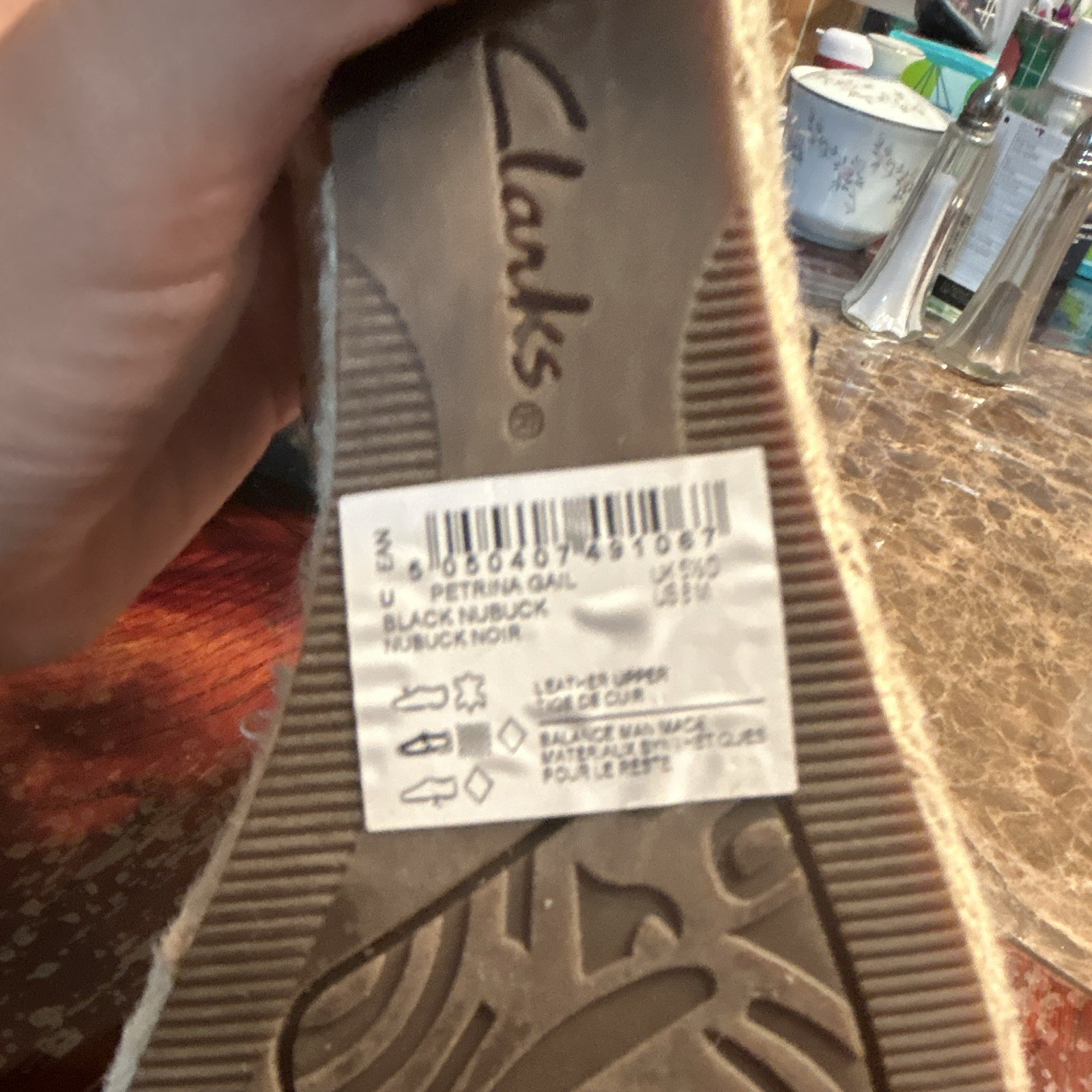 Clarks Artisan Women’s Black Nubuck Slip-On Wedge Sandals US 8 D