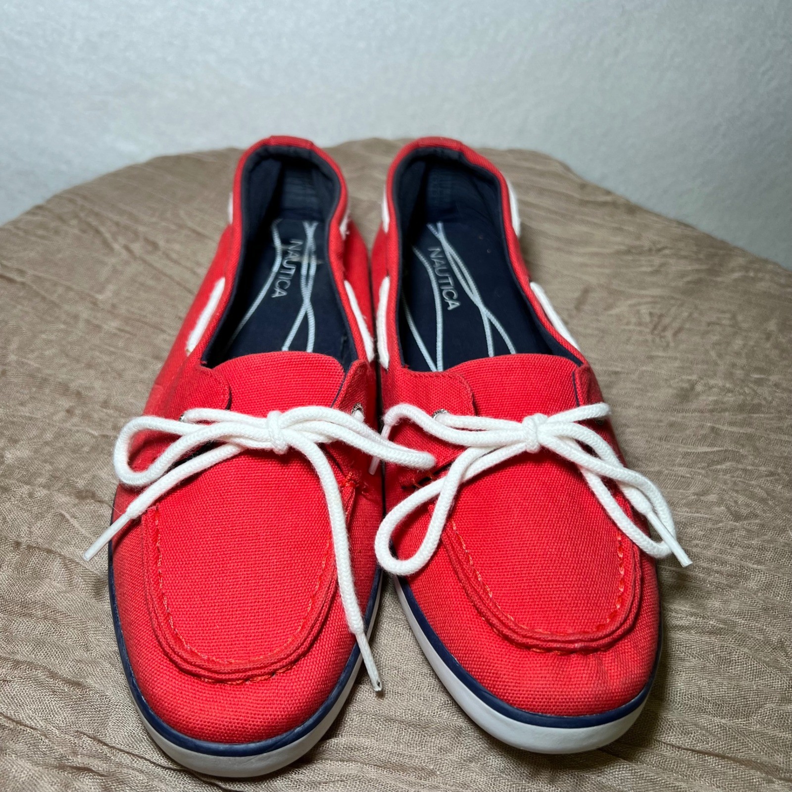 Nautica Pinecrest A Red Coastal Fisherman Nautical Americana Boat Shoes Woman 9