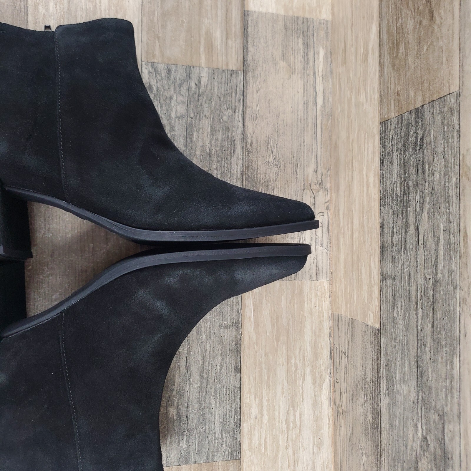 Vagabond Stina Womens Bootie Sz 10 Block Heel Black Suede Side Zip Ankle Boots