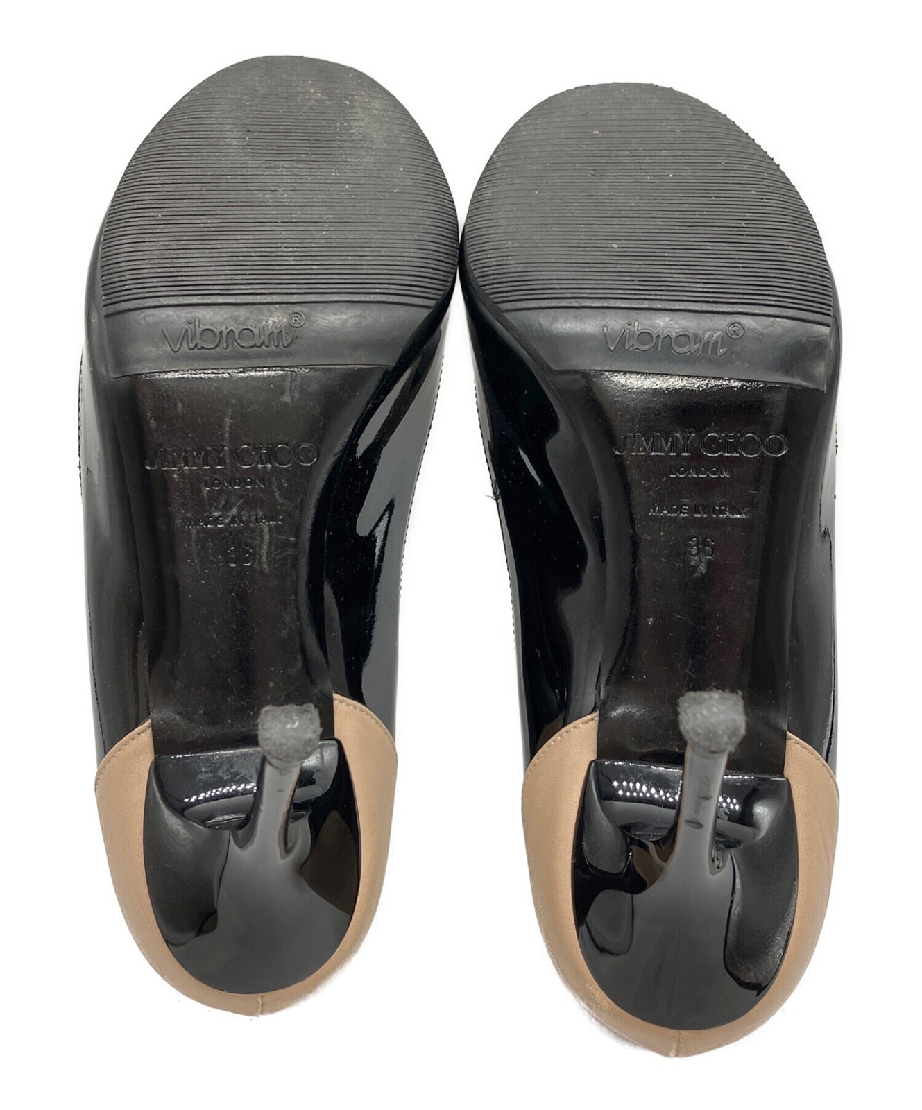 JIMMY CHOO Open-toe ribbon high heel pumps EU36 US6.5 Black
