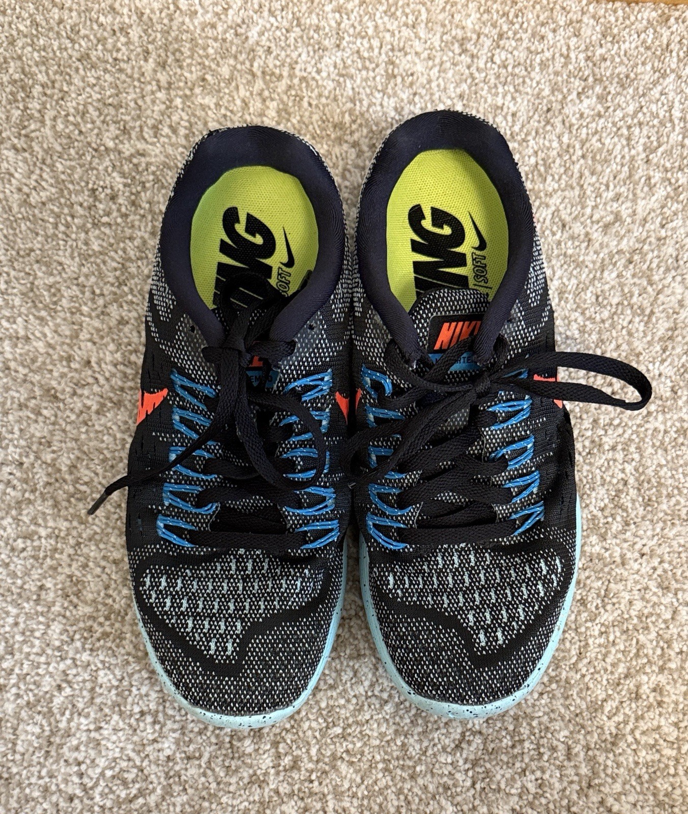 Women’s Nike Lunar Tempo Size 6 – Black, Blue and Orange
