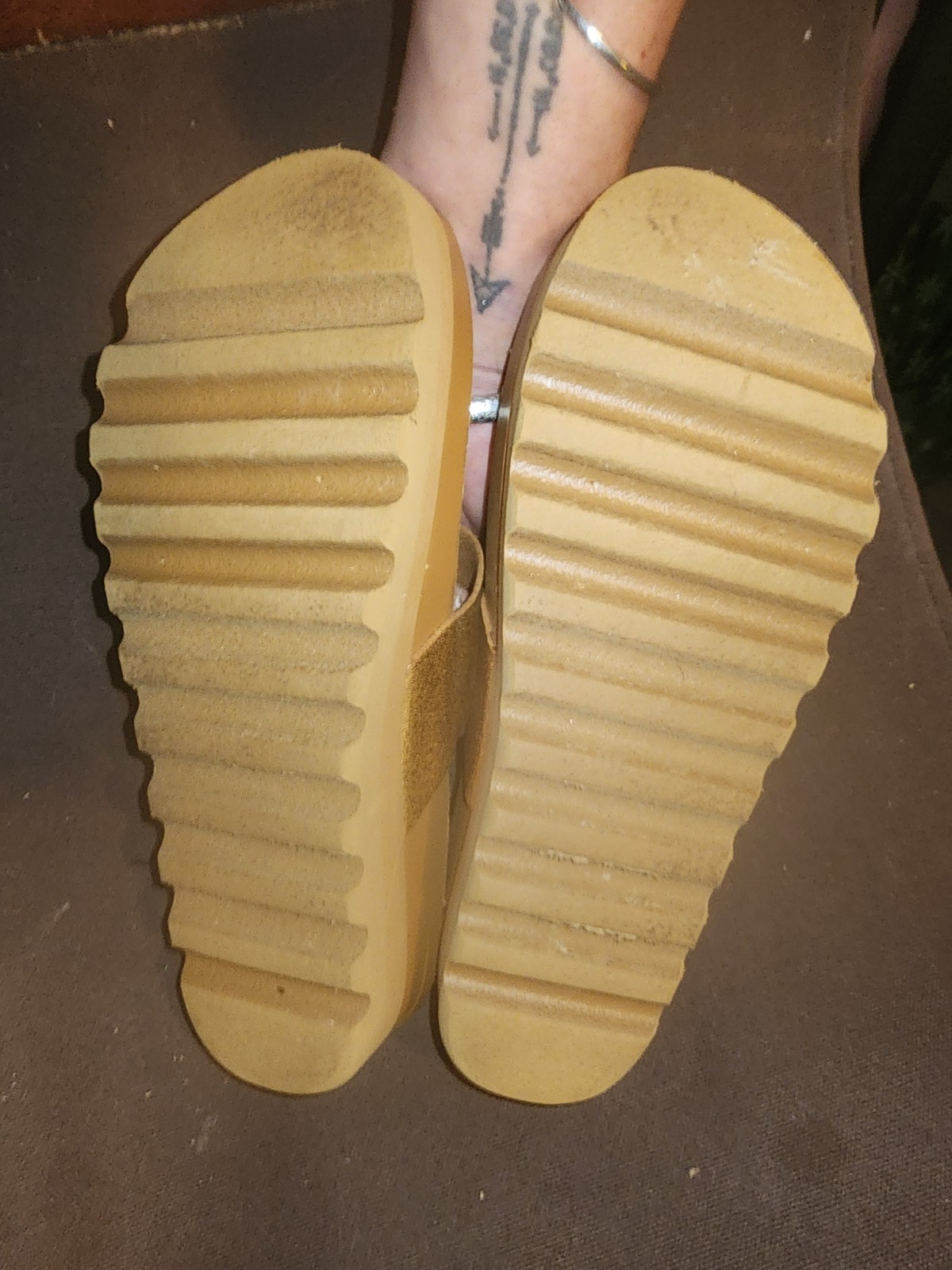 Reef Cushion Sol Hi Platform Sandals Sz 6 light brown leather NWOT