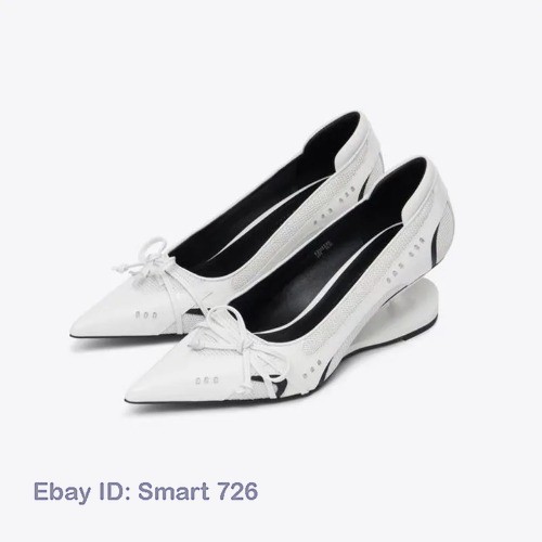 New Special Heel Spliced Heels Pointed Toe Heels Fashion Shallow Mouth Bow