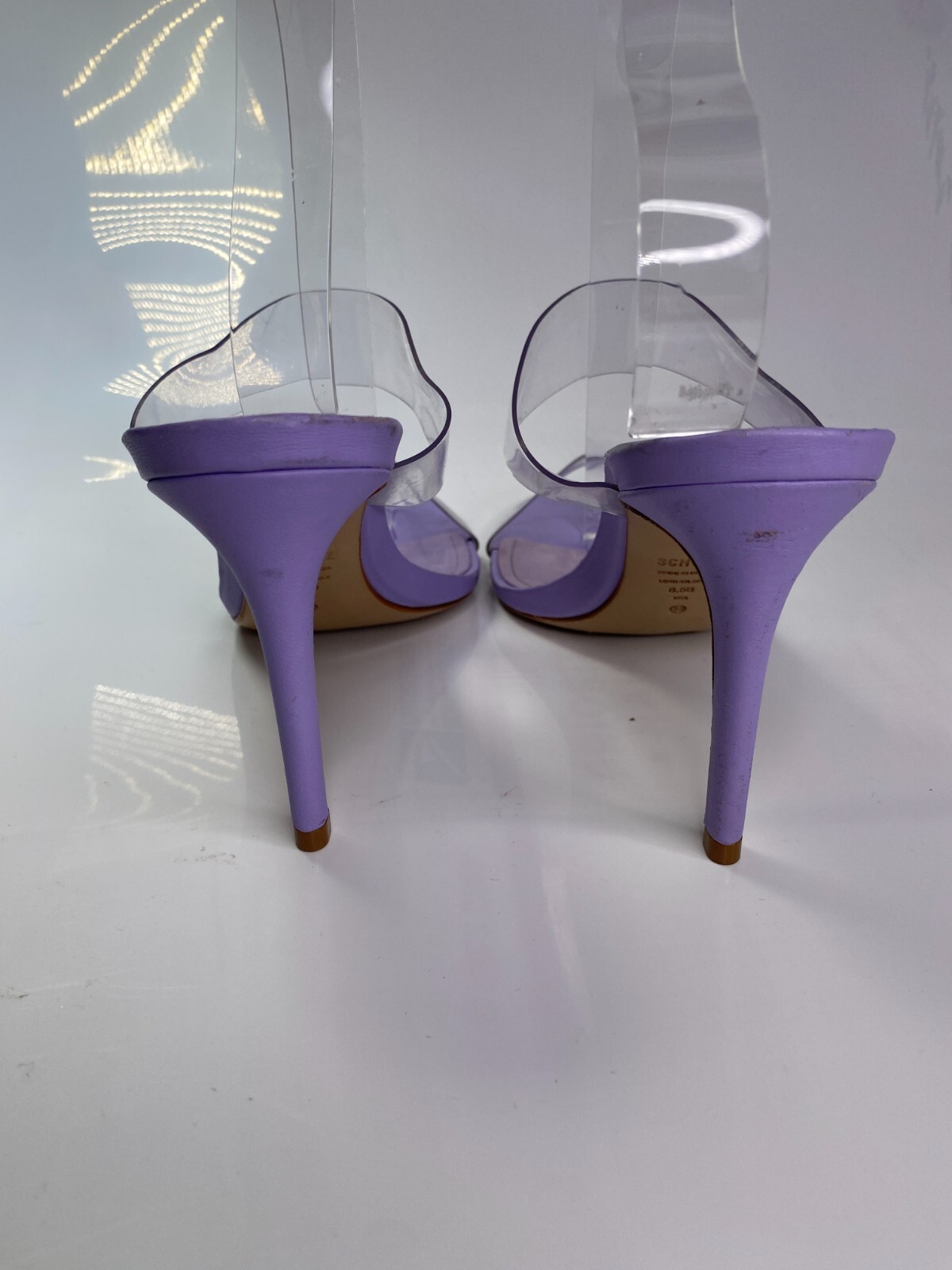 Schutz Women’s Purple Leather Heeled Sandals – Ariella Sz 8.5