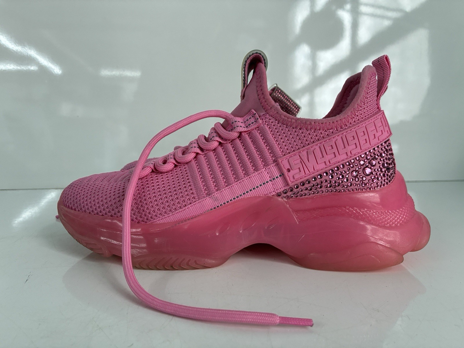 STEVE MADDEN Women’s Hot Pink MAXIMA SM NY90 RHINESTONES SNEAKER-Size 8.5 M