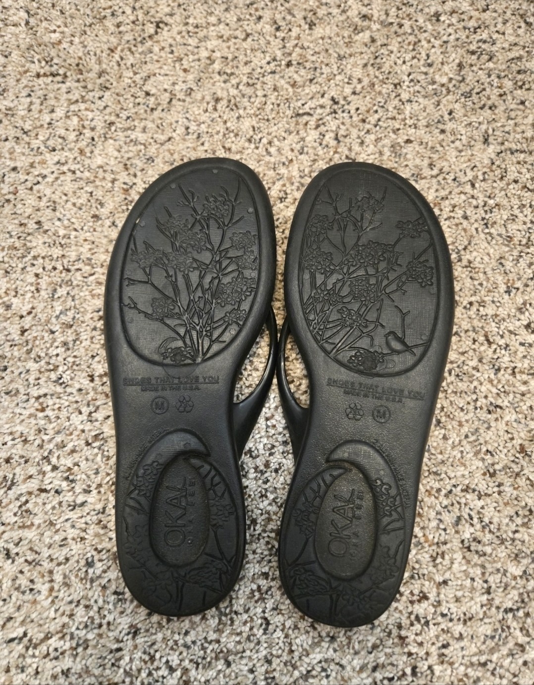 Oka-B Millie Ergonomic Women’s Black Flip Flop Sandals Med 8.5-9.5
