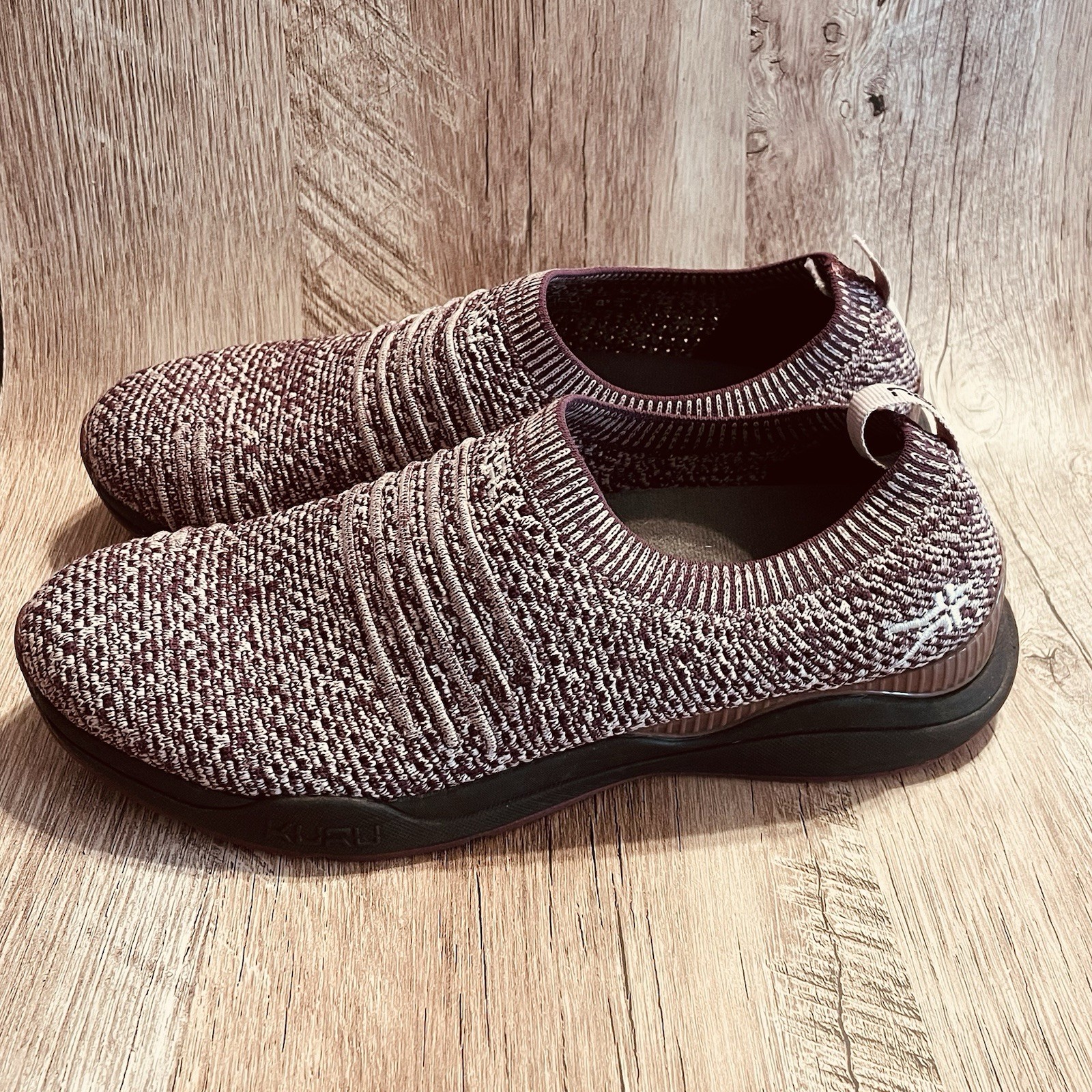 KURU Women’s Stride Knit Slip-On Sneaker Heathered Plum Purple Sz 8.5