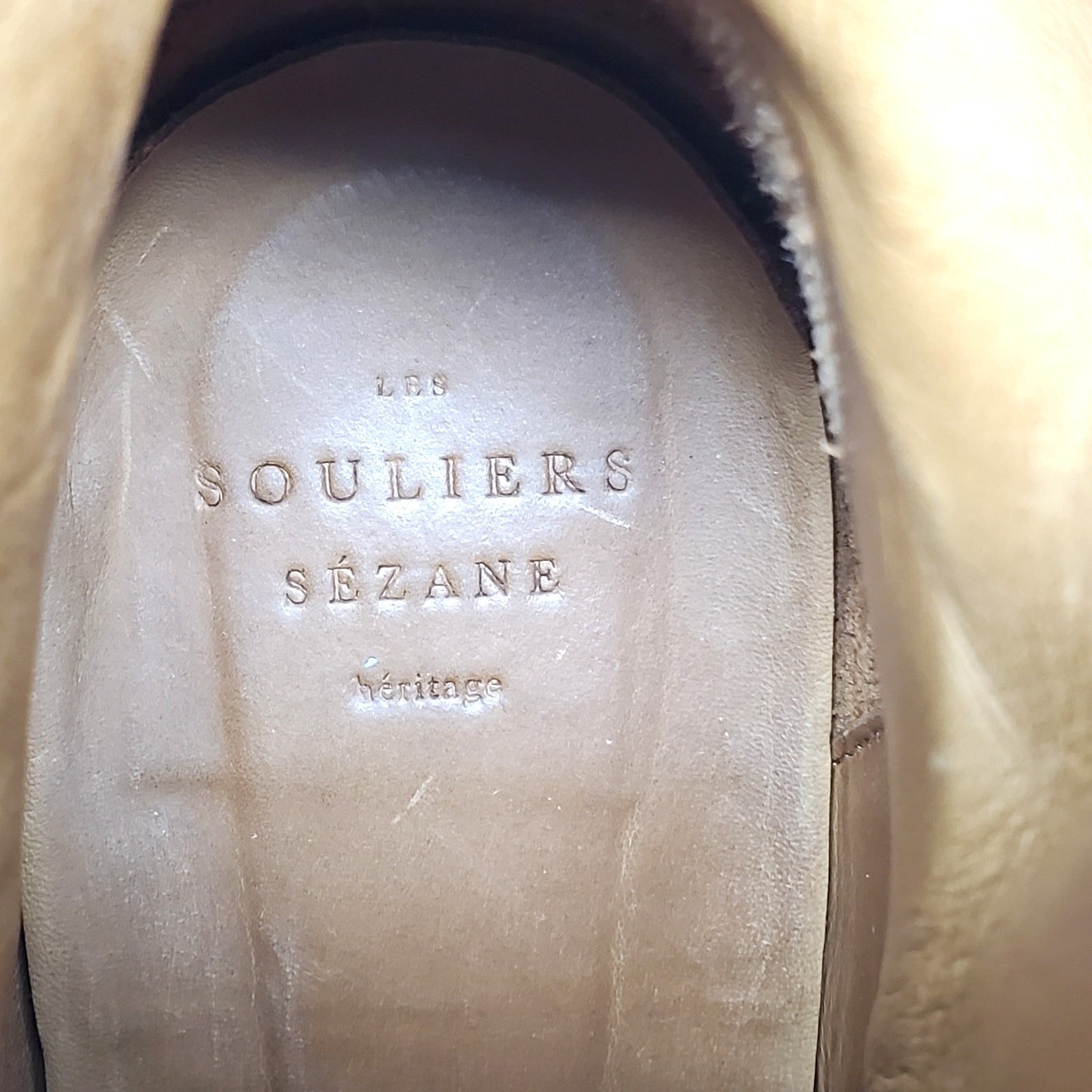 Sezane Lea Ankle Boots Block Heel Smooth Heritage Camel Tan Leather Size 39 US 8
