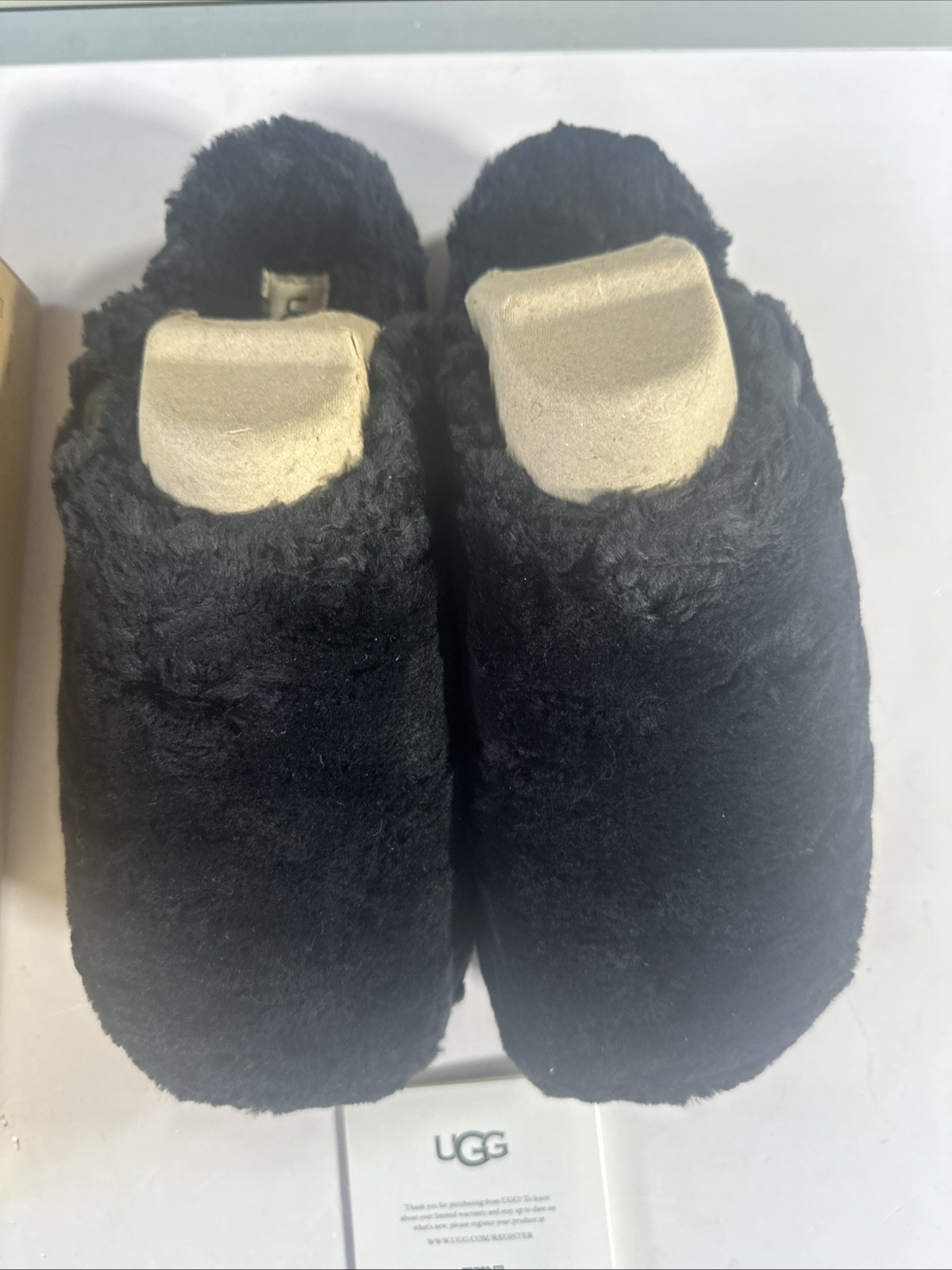 Ugg’s Fuzz Sugar Slides Size9 New With Box. Black