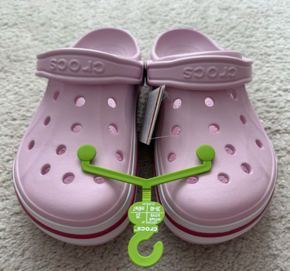 New CROCS Women’s BAYABAND CLOG 205089-6TG PINK SANDALS US W9/M7