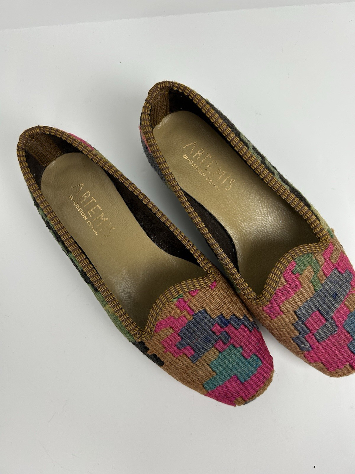 Artemis Design Co Women’s Slip-On Flats Woven Geometric Multicolor EU 35
