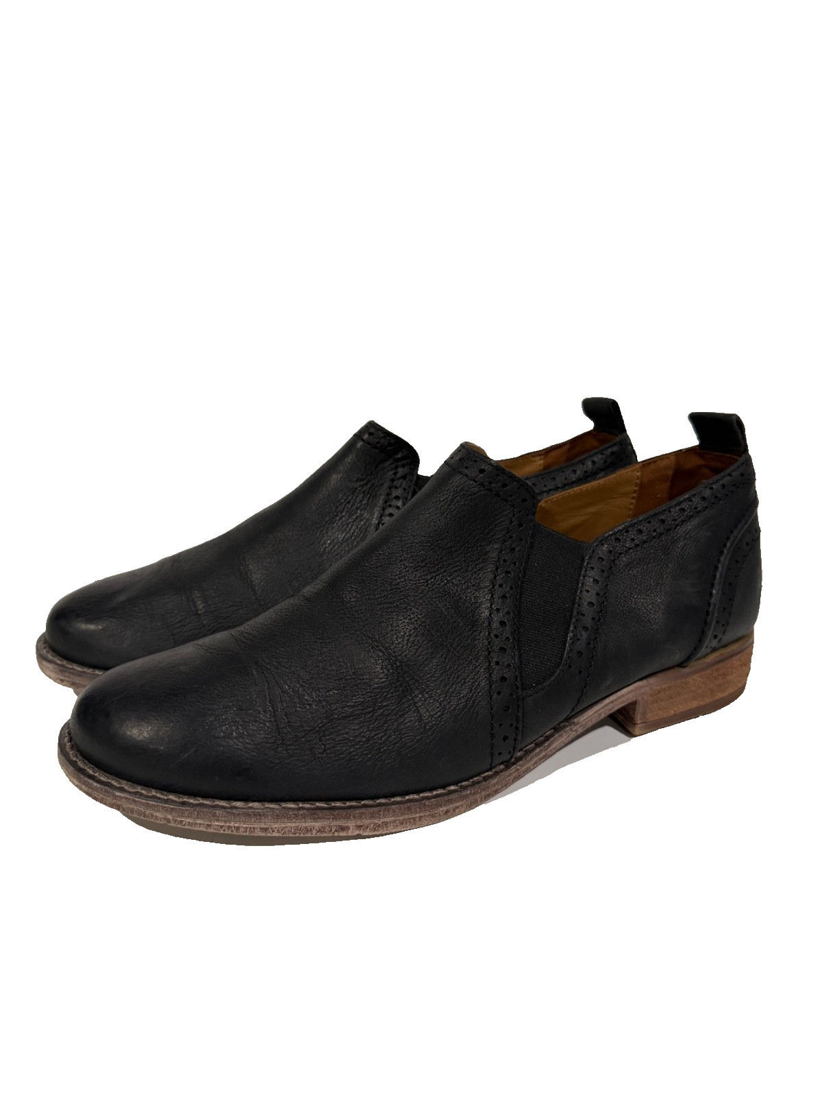 Josef Seibel Womens Sienna Black Leather Slip On Brogue US 11 EU 42