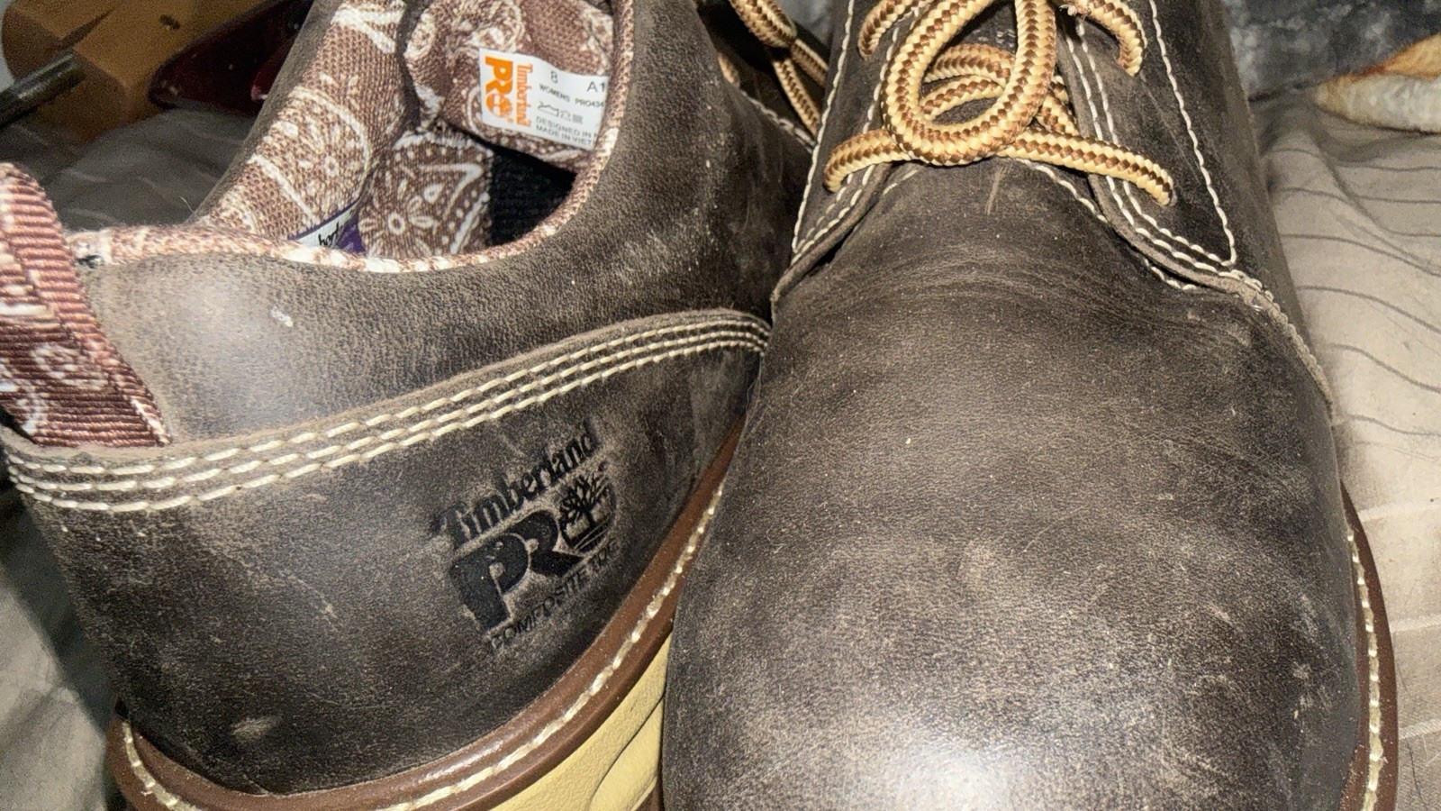 Timberland PRO 434 Womens 8 Brown Hightower Composite Toe Work Safety Oxford
