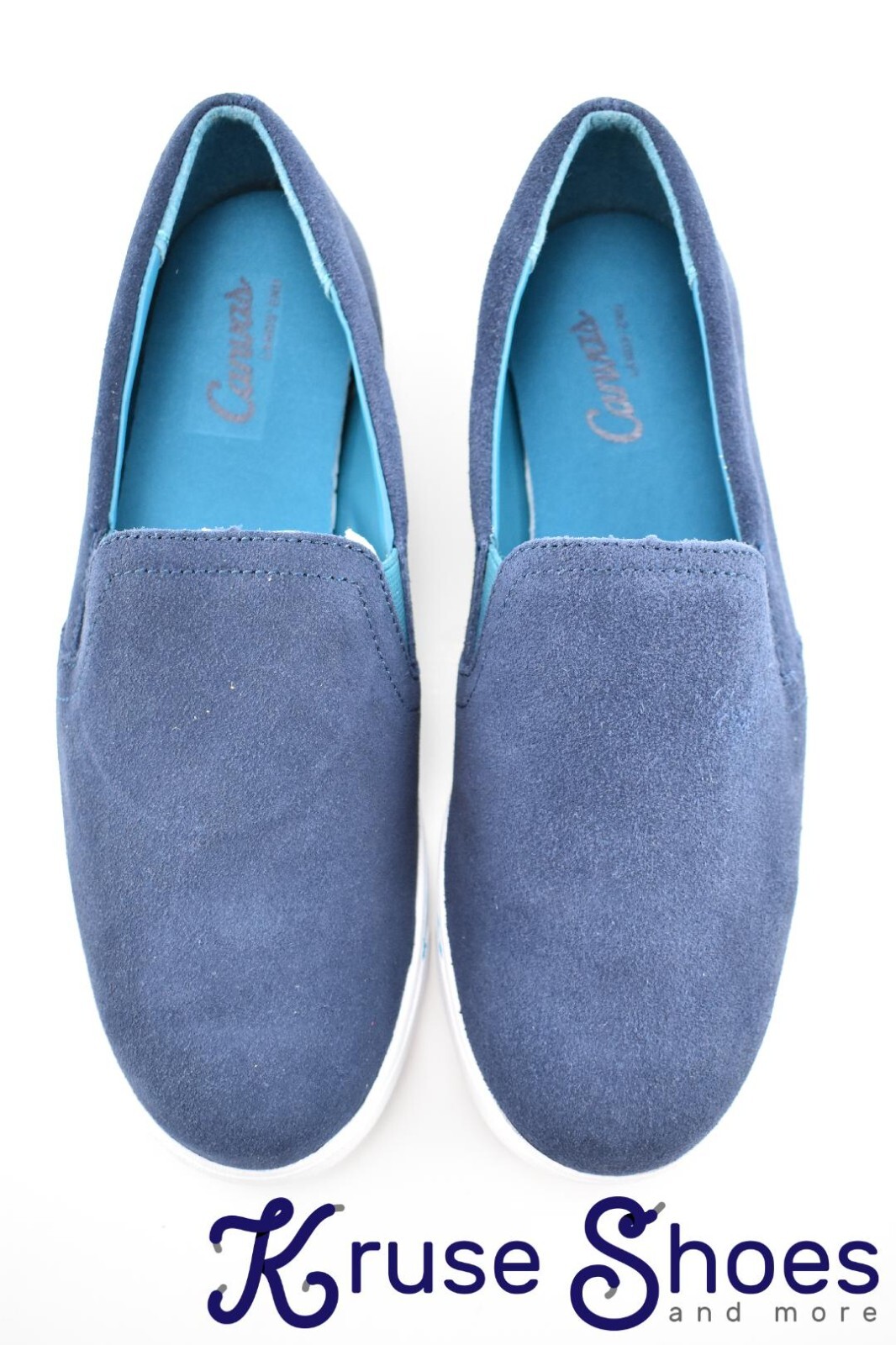 Lands’ End Women’s Canvas Leather Slip-On Sneakers «Deep Sea» Size 7B