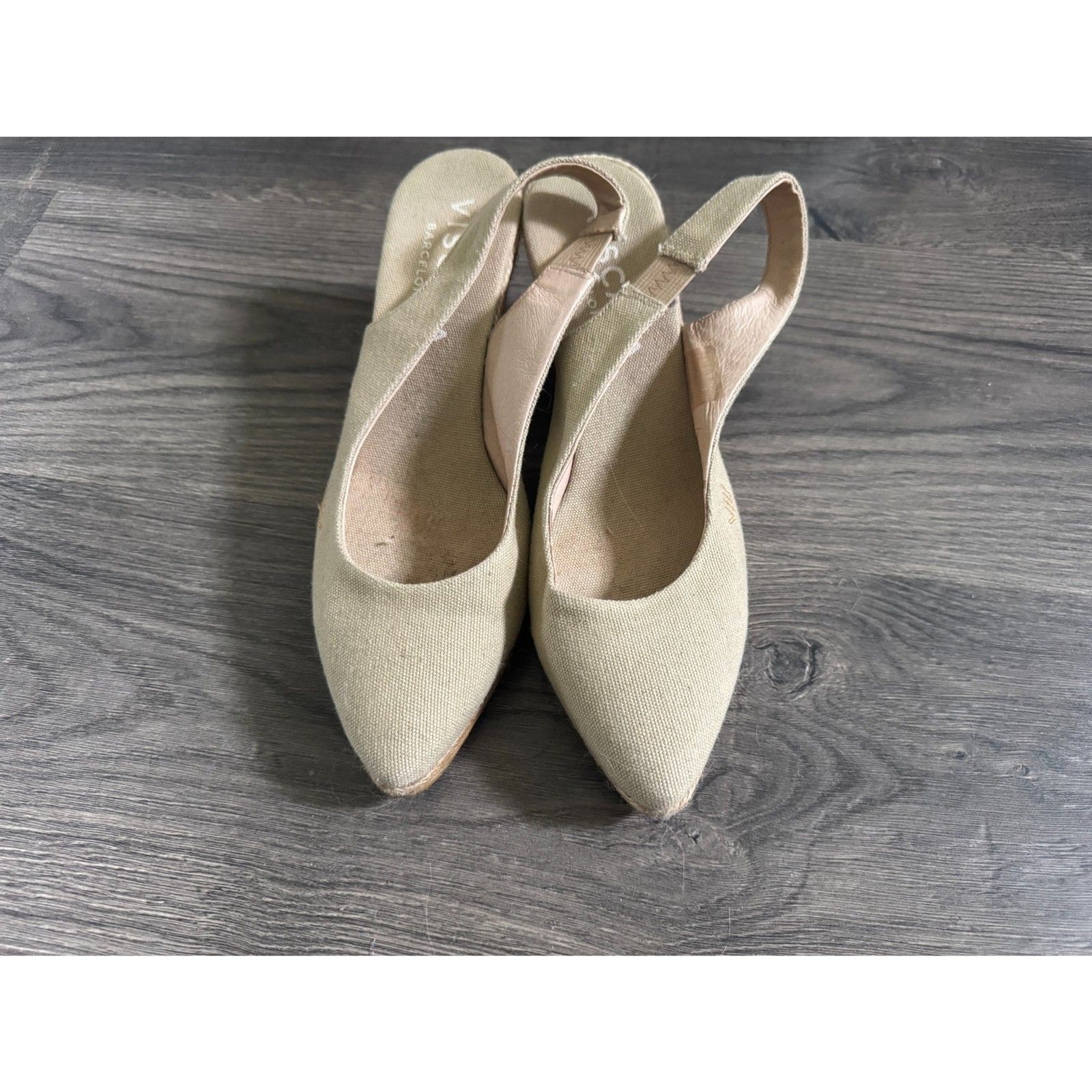Viscata Palomera Espadrille Canvas Wedge Slingback Sandals Sage Green EU 39 US 8