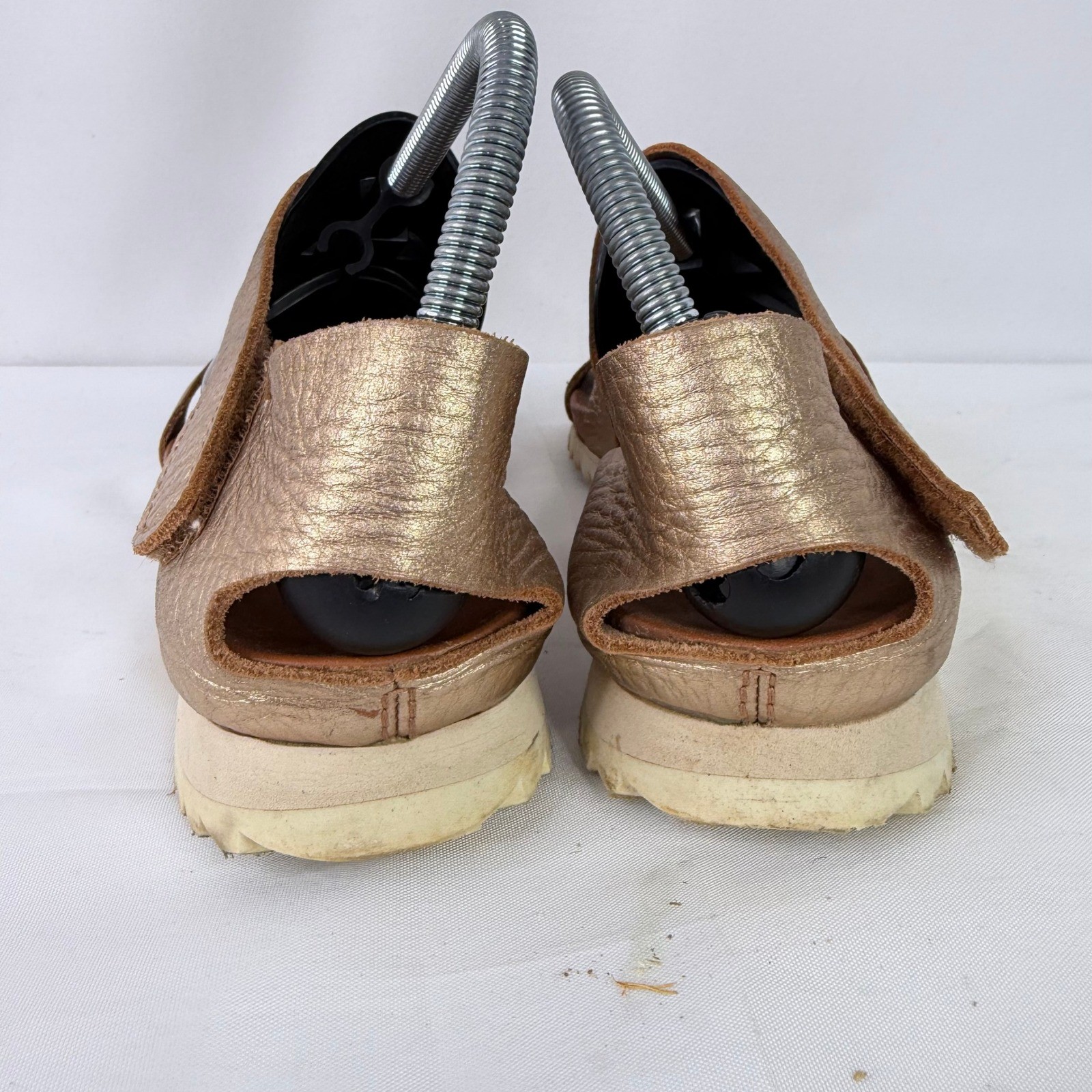Pedro Garcia Jedda Two Strap Sandal Size 40 Cava Cervo Lame