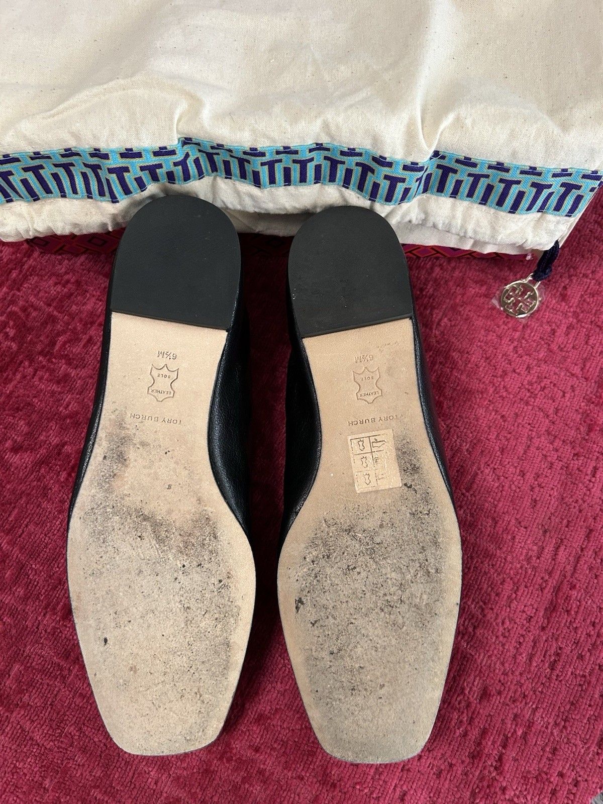 Tory Burch Eleanor Ballet Flat Perfect Black Style 141296 Size 6.5 M