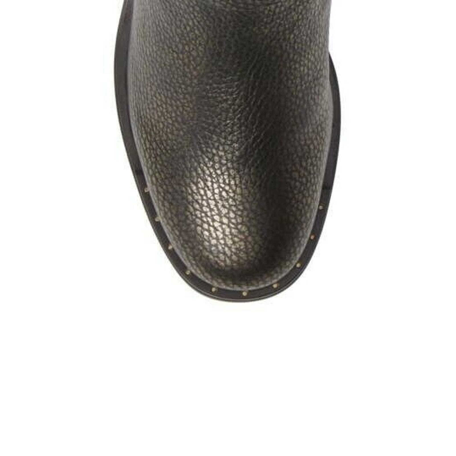 Hispanitas Green Leather LeVia Moto Booties EUR 40 US 10 Studded Ankle Boot NEW