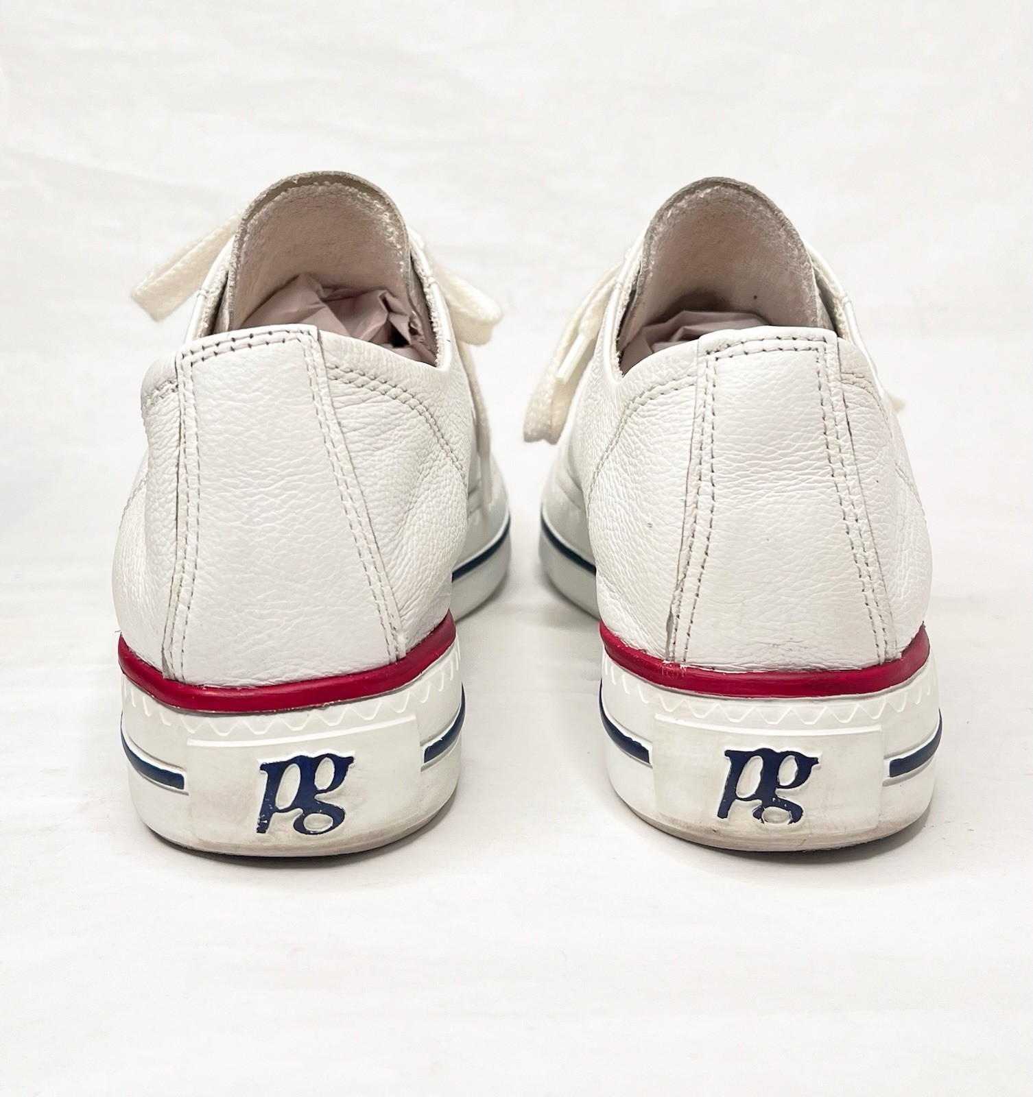【EUC!】Paul Green ✤ Carly Sneakers White Pebble Leather US W 8.5 🇦🇹Austria Made