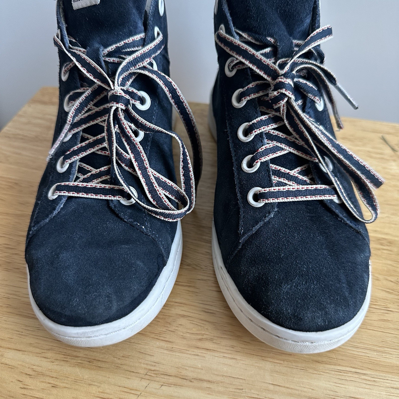 ED Ellen DeGeneres Camarillo High Top Sneakers Black Suede Womens 6.5 Shoes