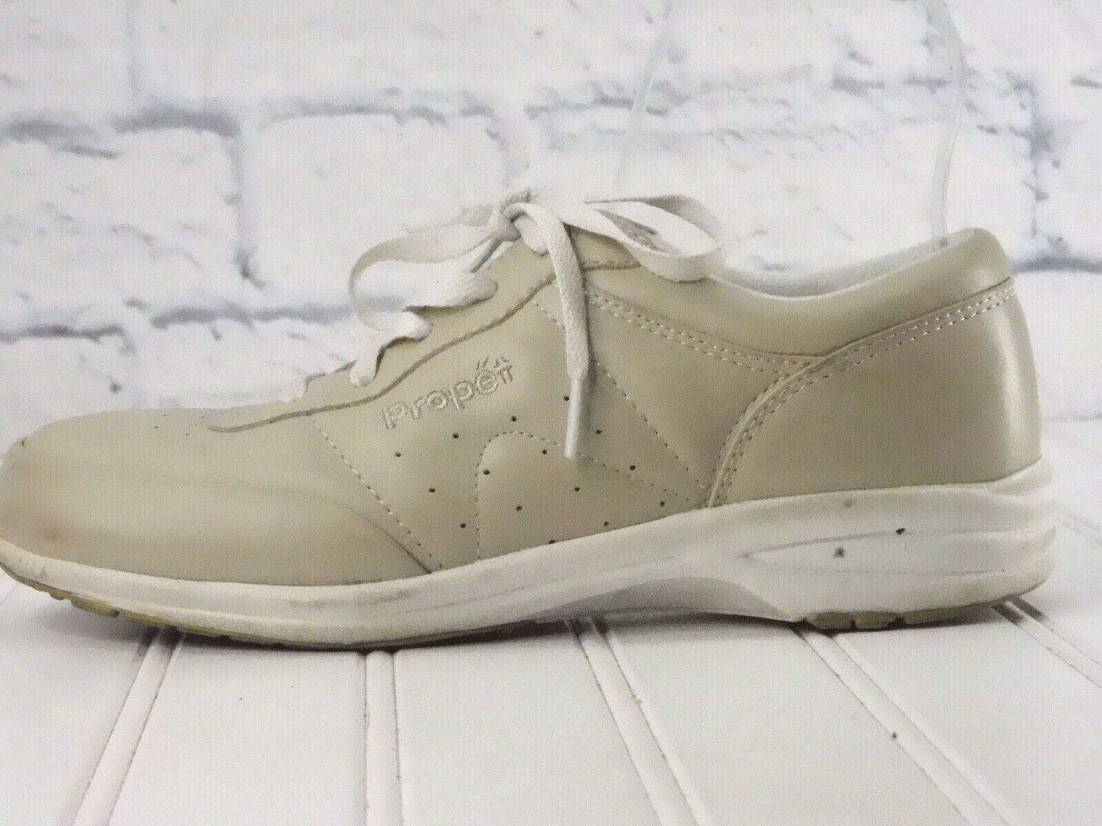 PROPET Women’s Beige Leather Washable Walker W3840 Walking Shoe US 7.5 S(4A)