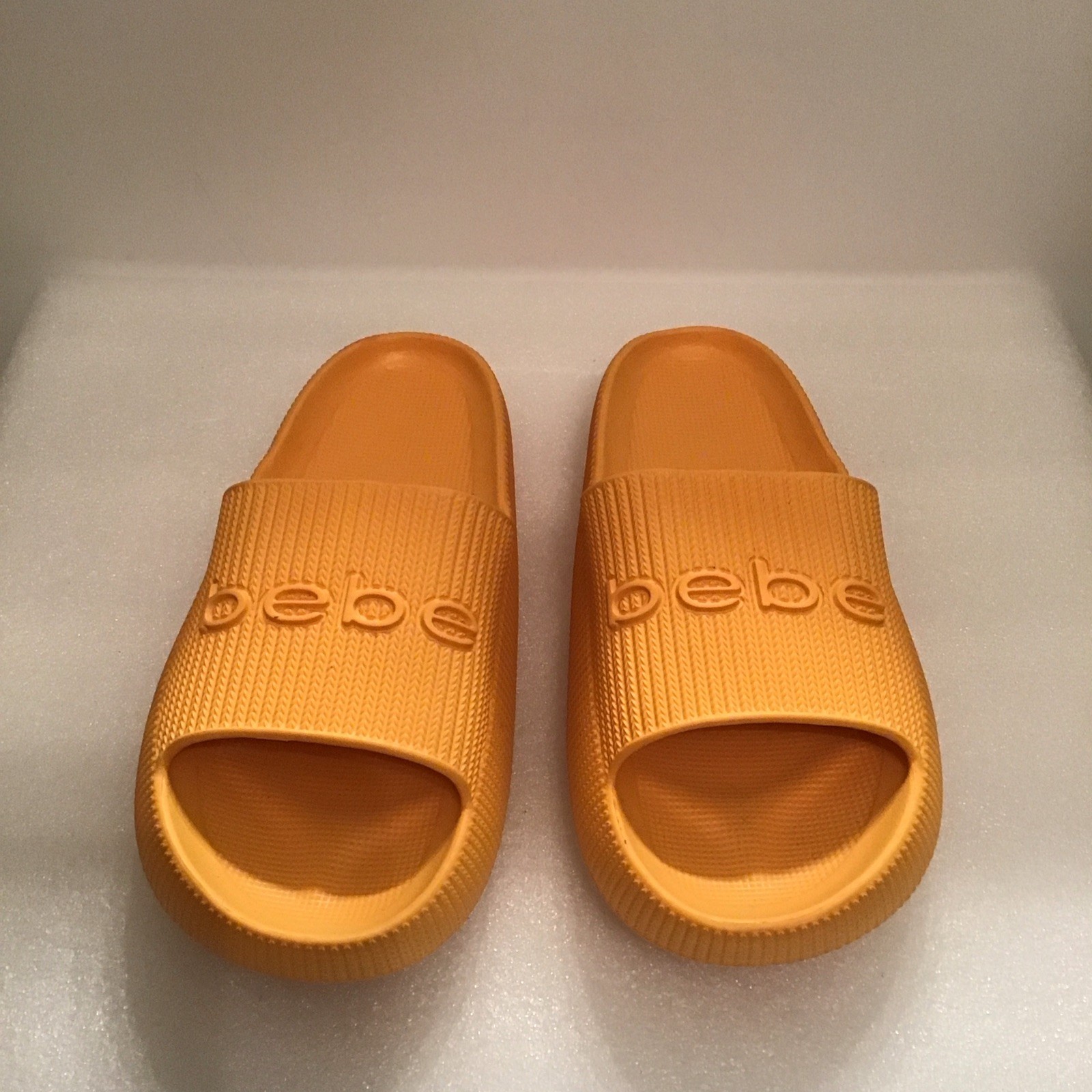 Bebe Slides Orange Sandal Casual Pool Travel Lightweight Womens Size 7 Pre-owned